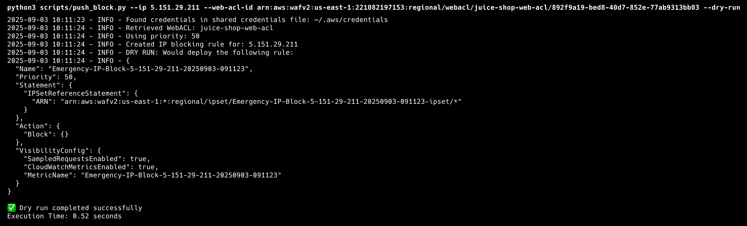 Emergency Block Dry Run